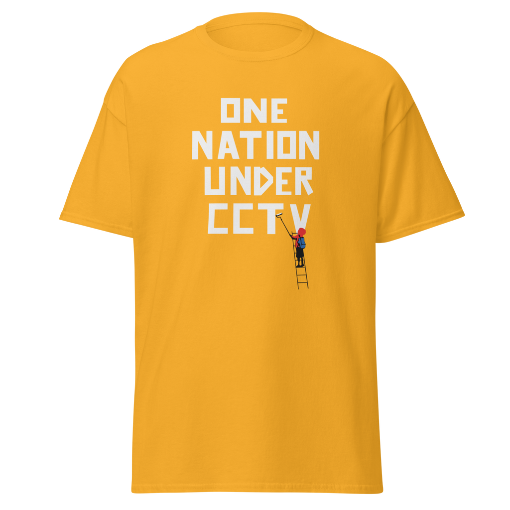 Banksy One Nation Under CCTV T Shirts - Yellow