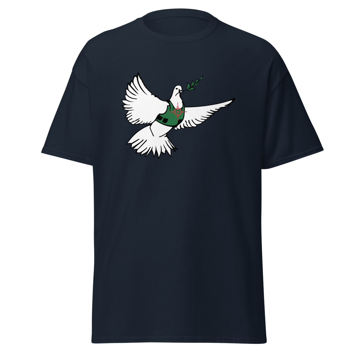 Banksy Peace Dove T Shirt - Navy Blue