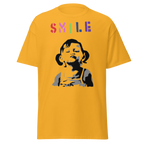 Banksy Smile Girl T Shirt - Yellow