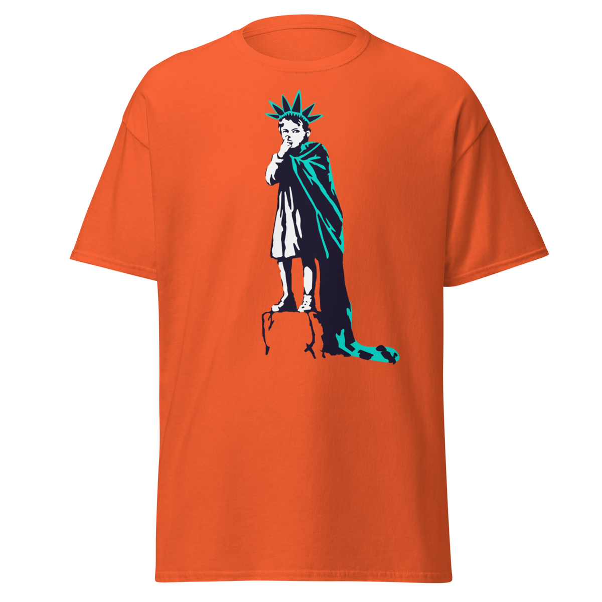 Banksy Statue Of Liberty - Orange