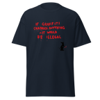 Banksy T Shirt If Graffiti Changed Anything - Navy Blue