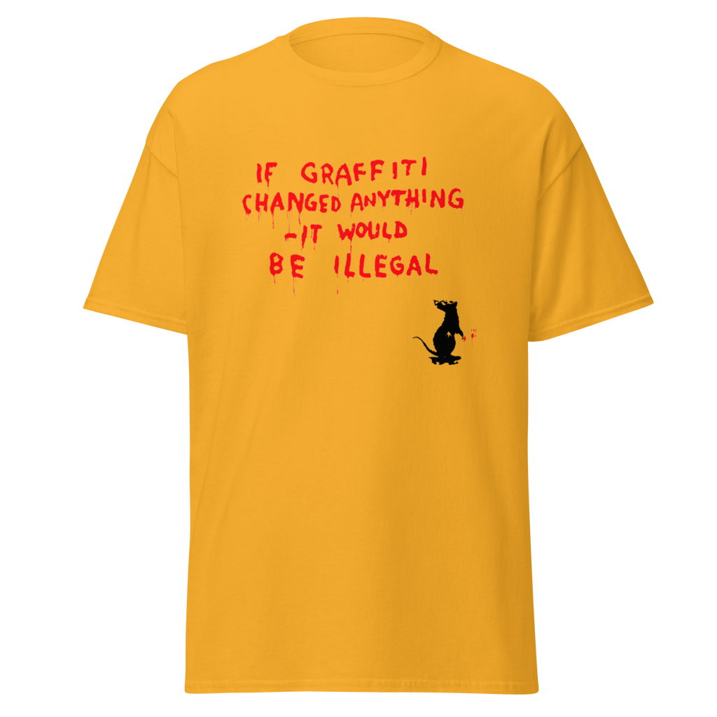 Banksy T Shirt If Graffiti Changed Anything - Yellow