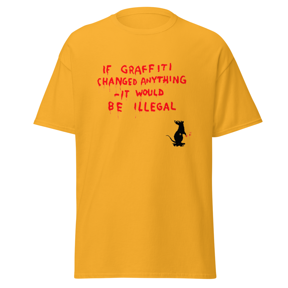 Banksy T Shirt If Graffiti Changed Anything - Yellow