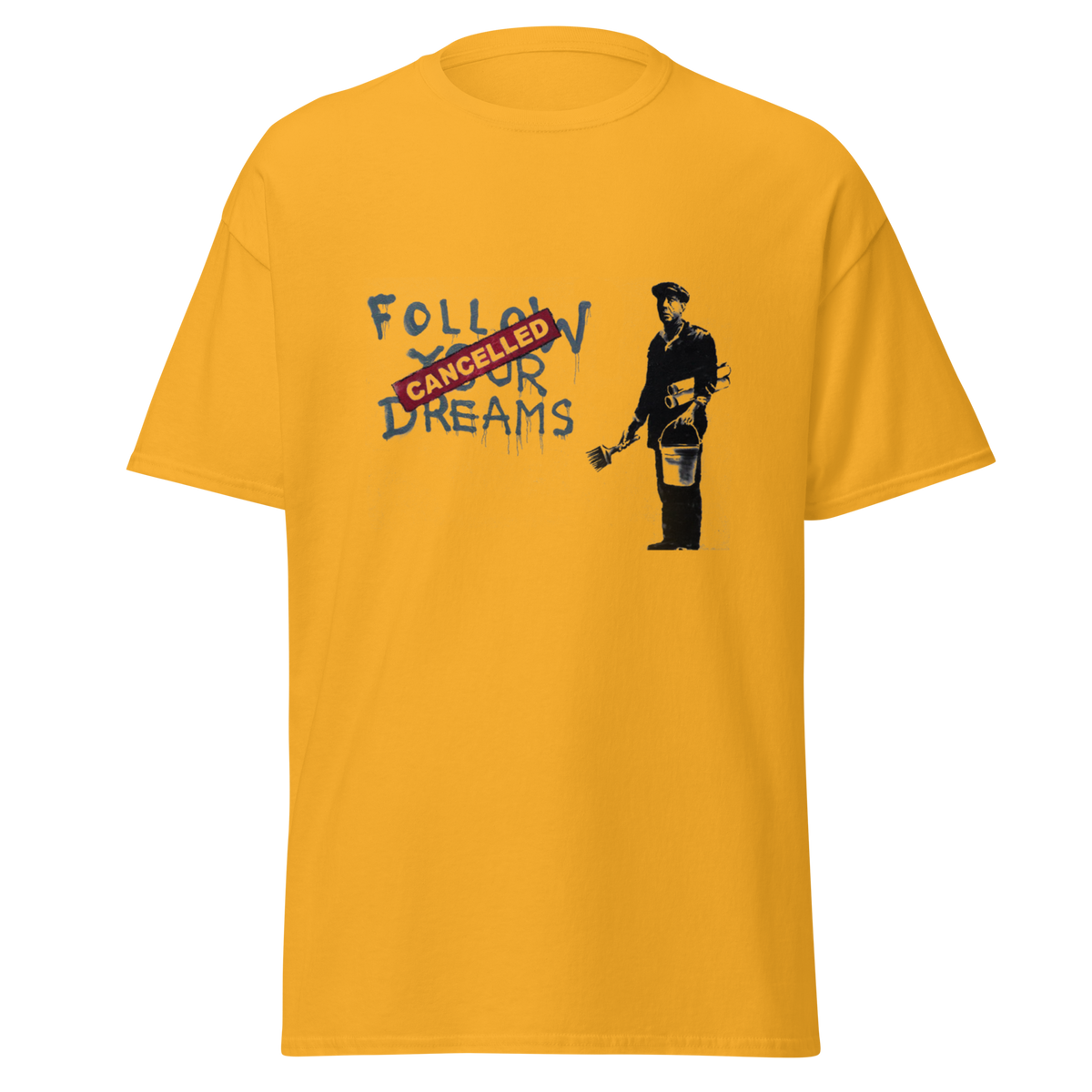 Banksy T Shirts Follow Your Dreams - Yellow