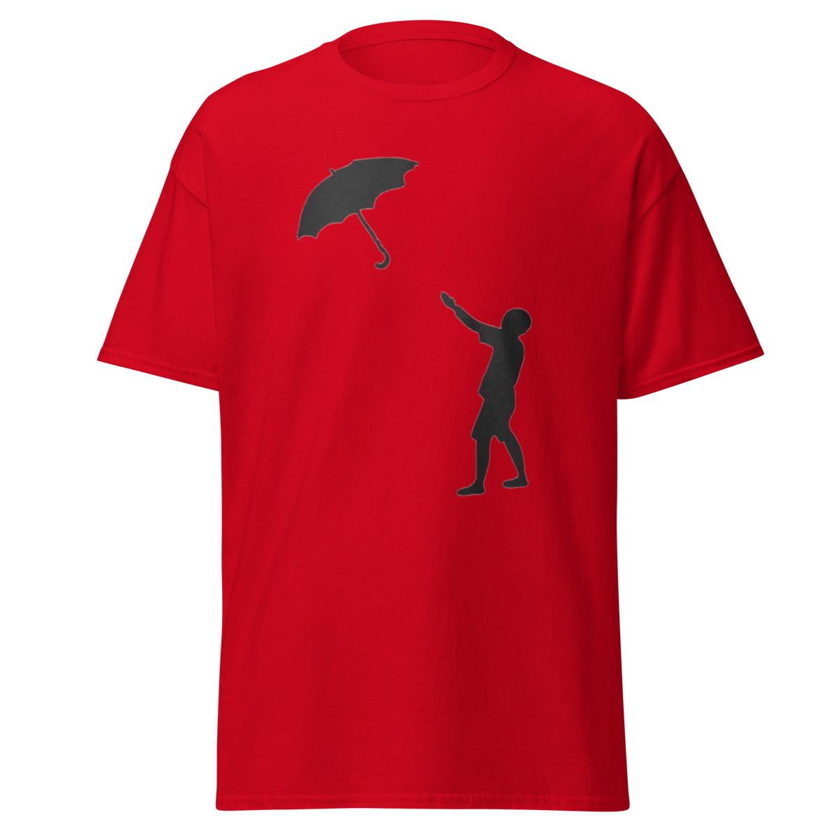 Banksy Umbrella Boy T Shirt - Red