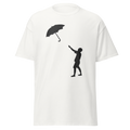 Banksy Umbrella Boy T Shirt - White