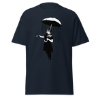 Banksy Umbrella Girl T Shirt - Navy Blue