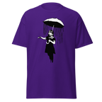 Banksy Umbrella Girl T Shirt - Purple