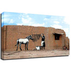 Banksy Canvas Print - Zebra