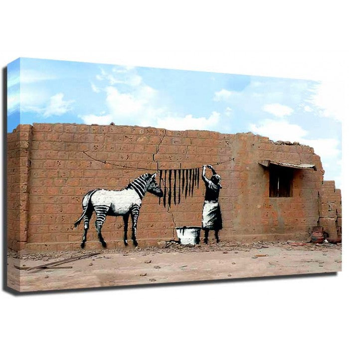 Banksy Canvas Print - Zebra