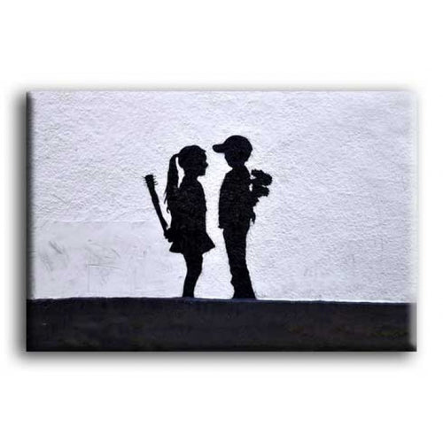 Banksy Canvas Print - Boy Meets Girl