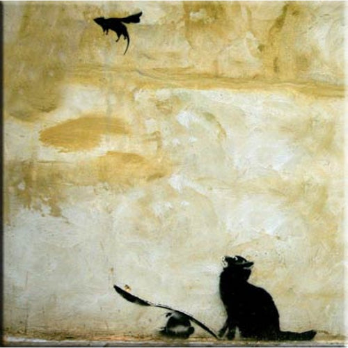 Banksy Canvas Print - Cat And Mouse