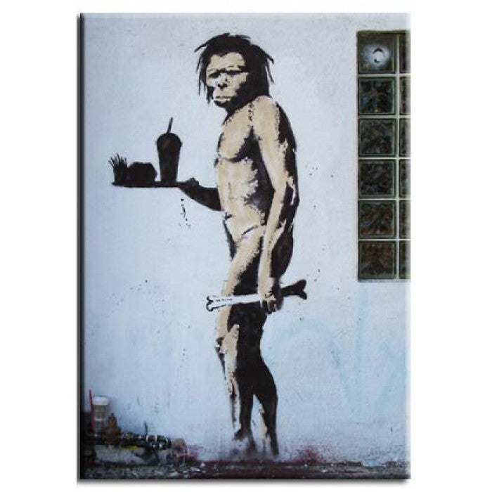 Banksy Canvas Print - Caveman