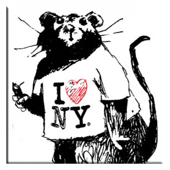 Banksy Canvas Print - I Love NY Rat