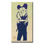 Banksy Canvas Print - Kissing Coppers Men