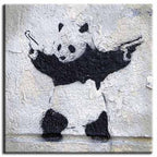 Banksy Canvas Print - Panda Wall