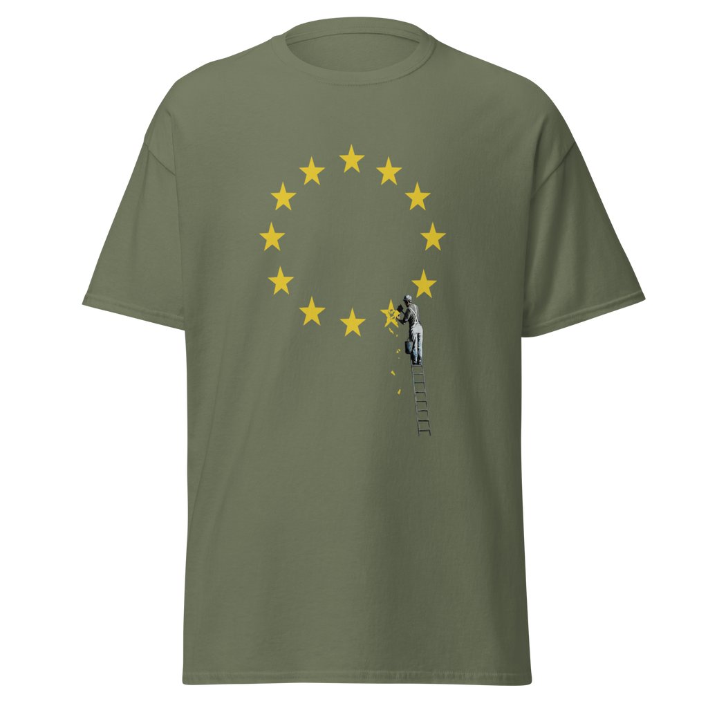 Brexit EU Flag T Shirt - Military Green