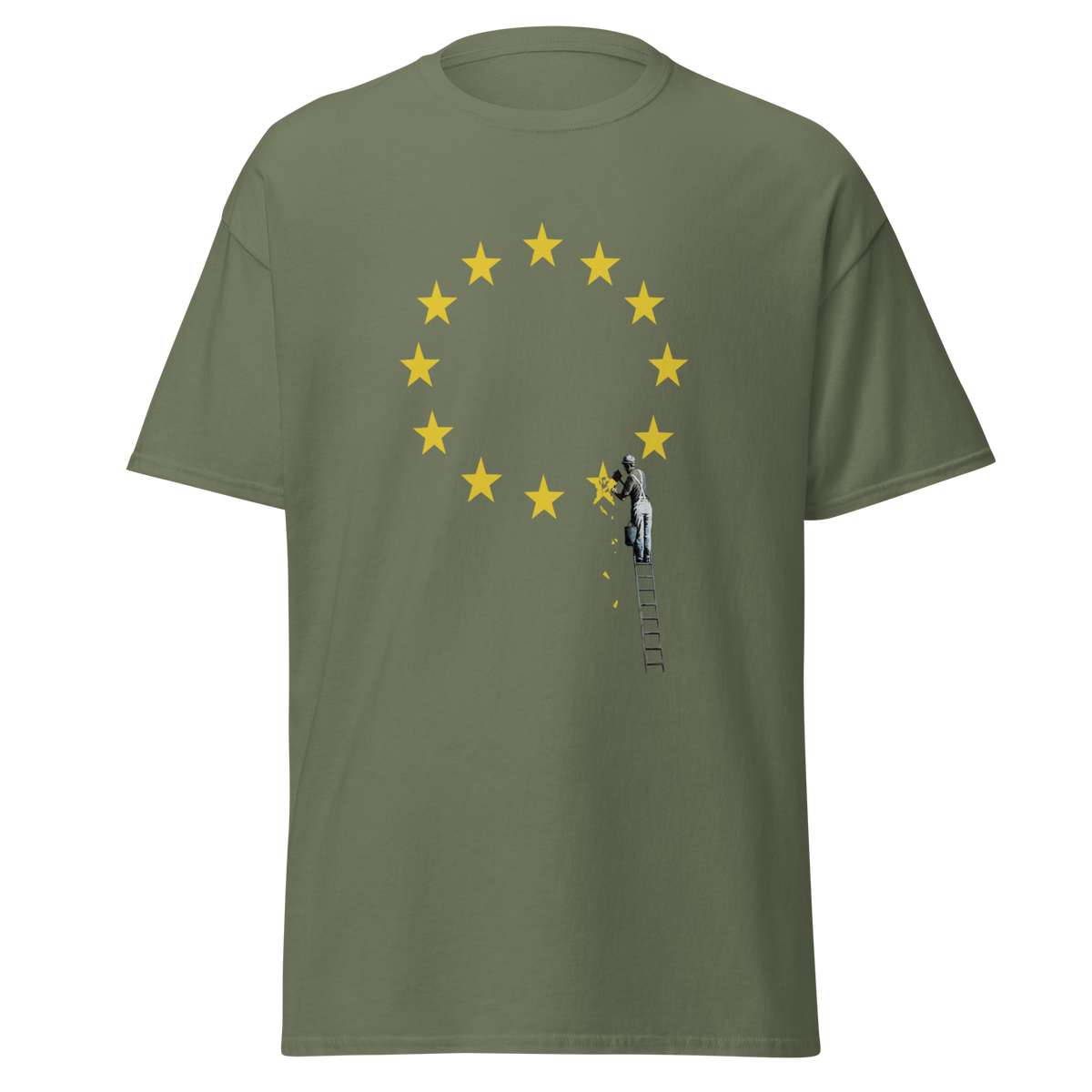 Brexit EU Flag T Shirt - Military Green