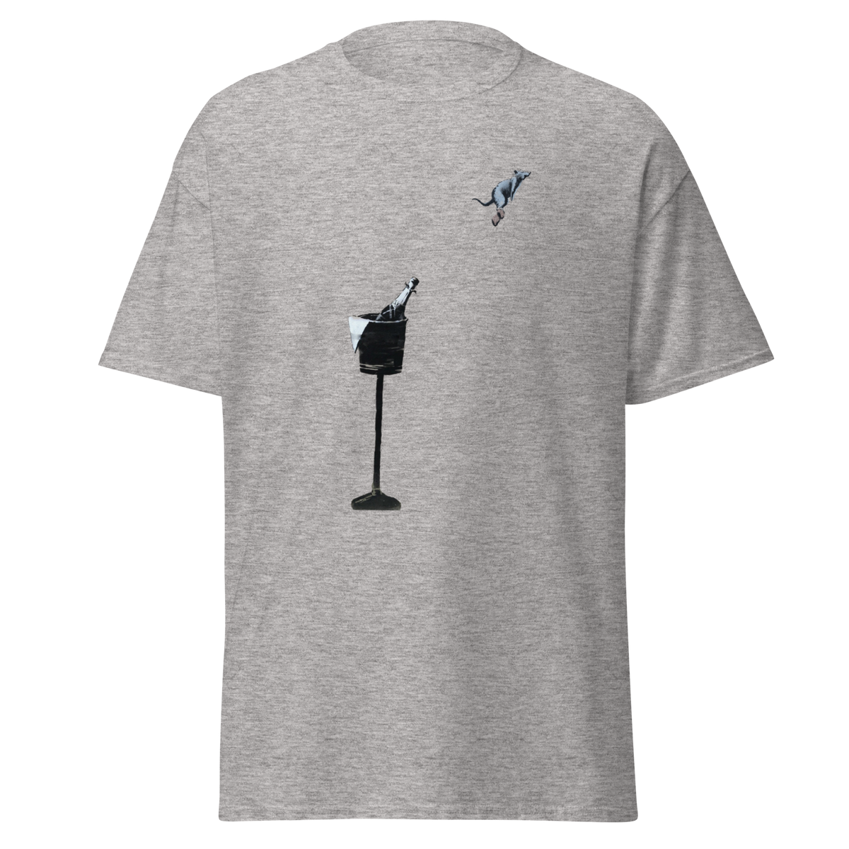 Champagne Cork Rat T Shirt - Sport Grey