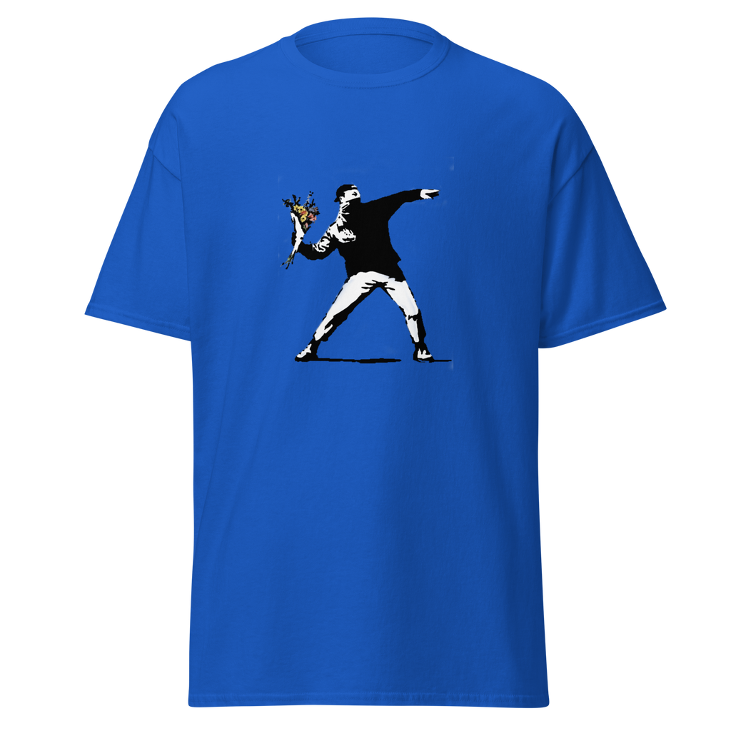 Flower Thrower T Shirt - Royal Blue