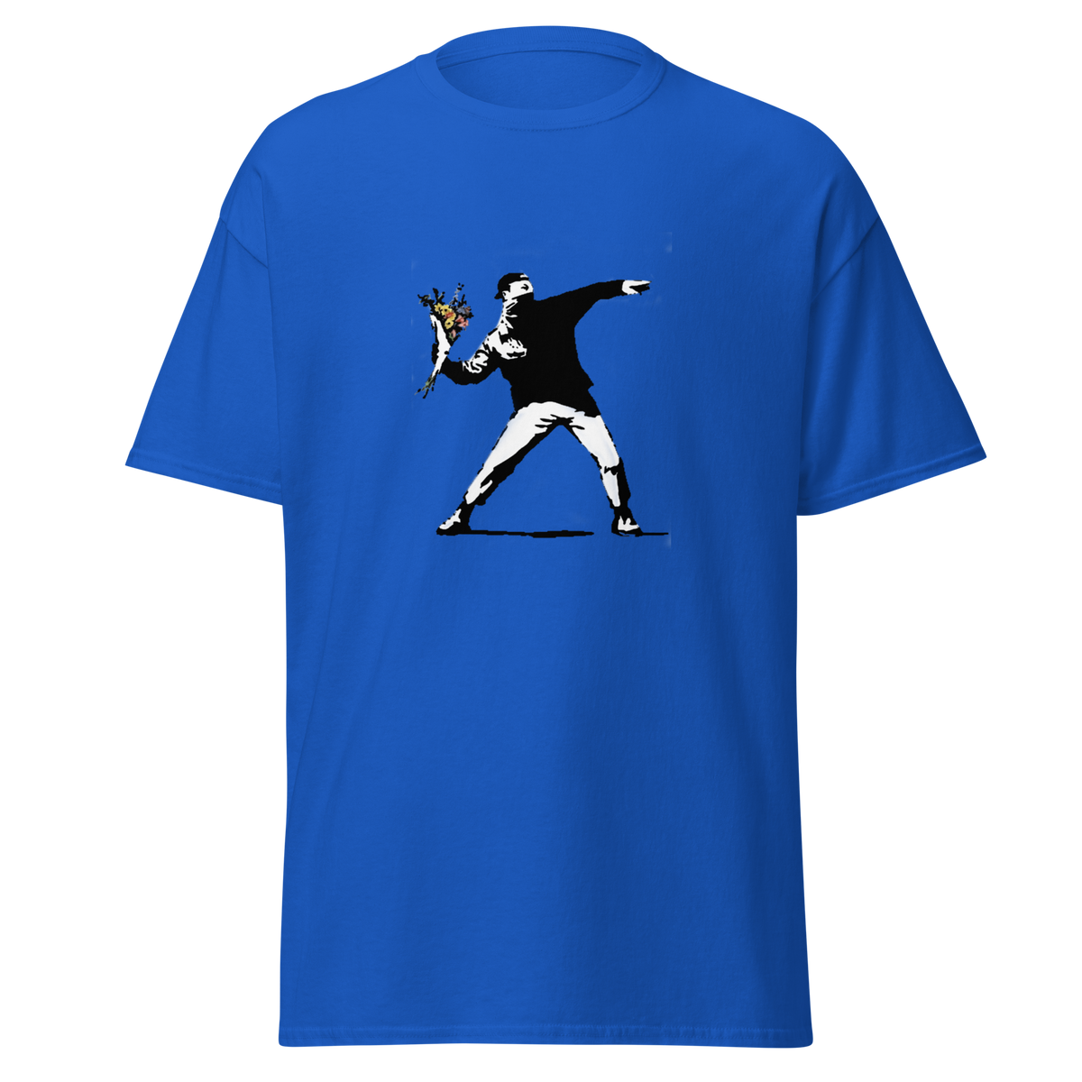 Flower Thrower T Shirt - Royal Blue