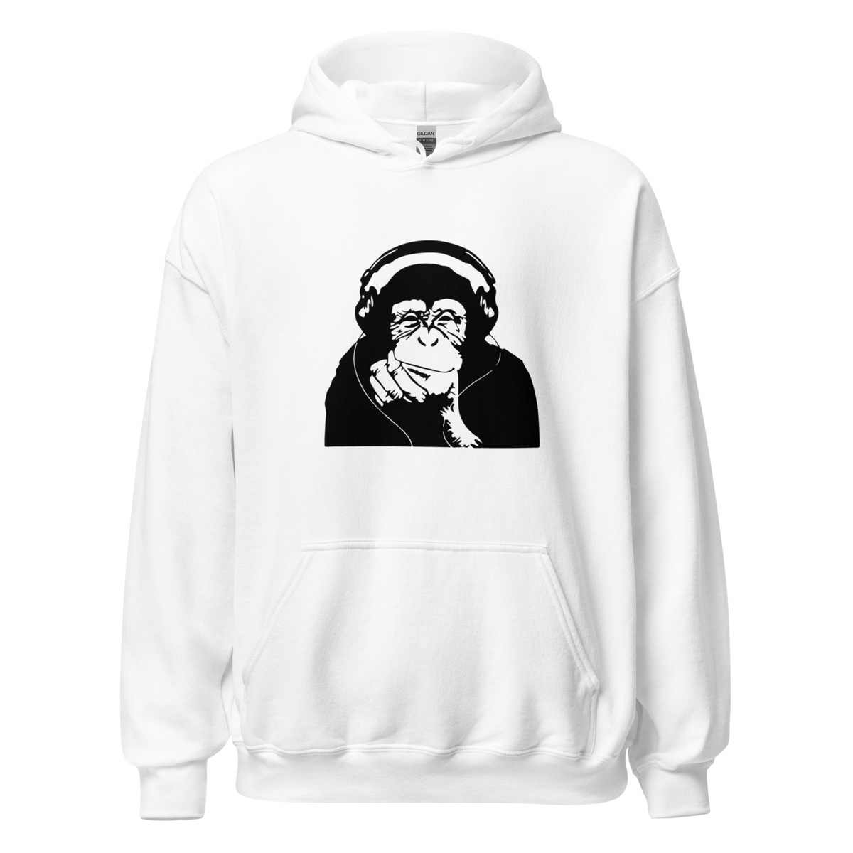 Headphone Chimp Hoodie - White
