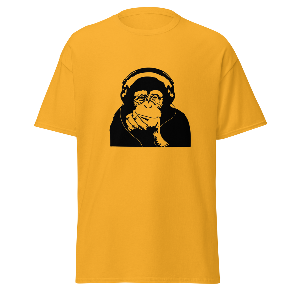 Headphone Chimp T Shirt - Yellow