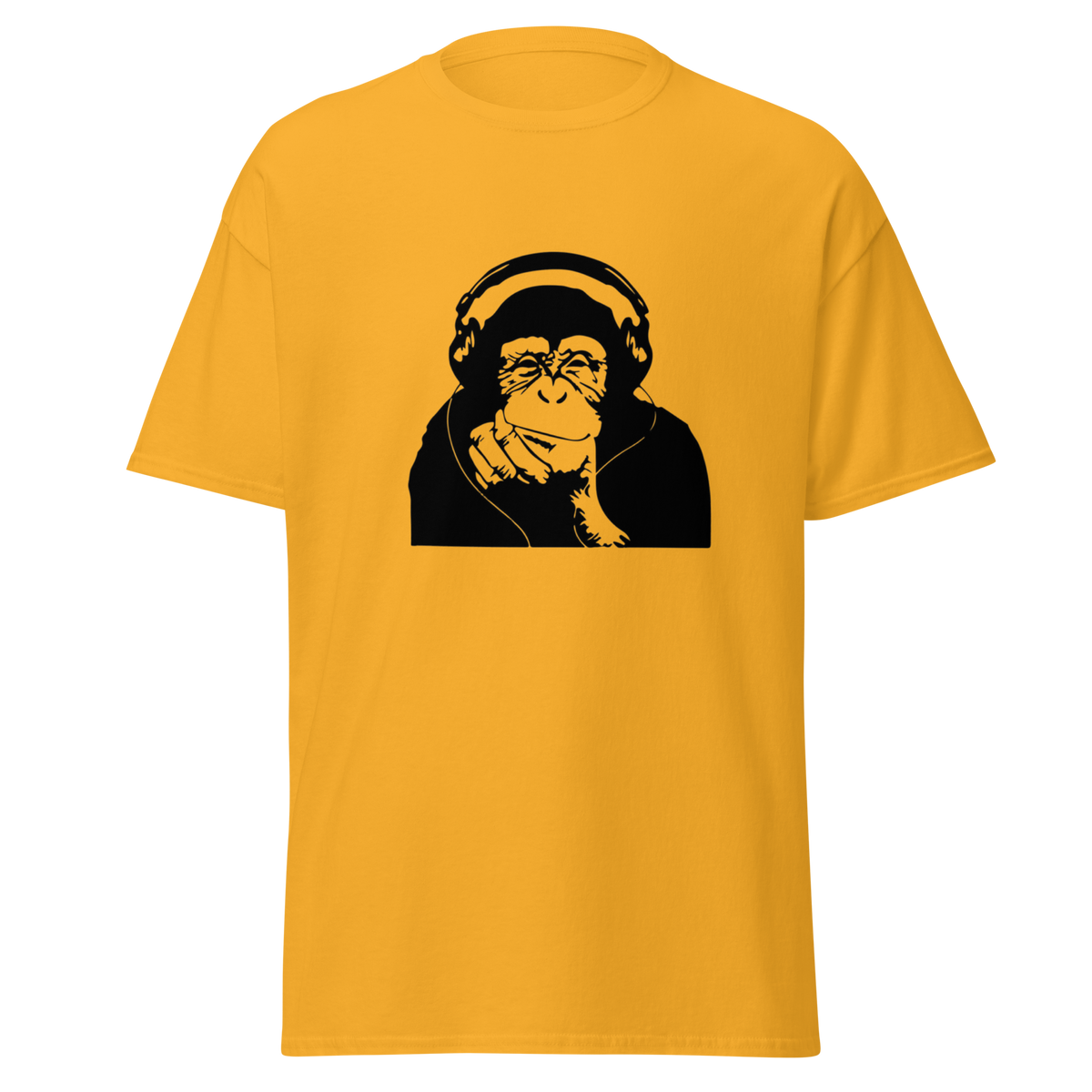 Headphone Chimp T Shirt - Yellow