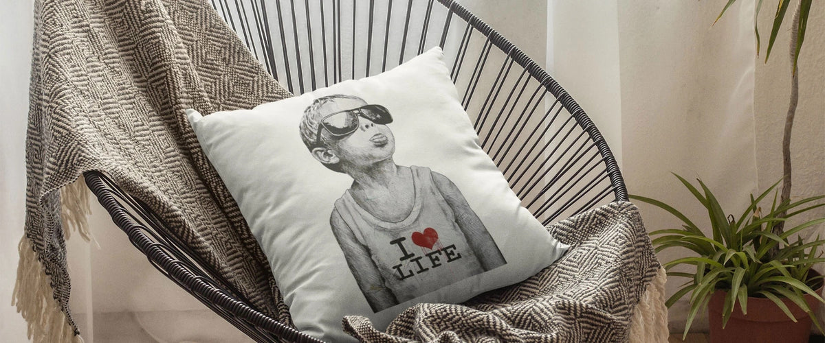 I Love Life cushion banner