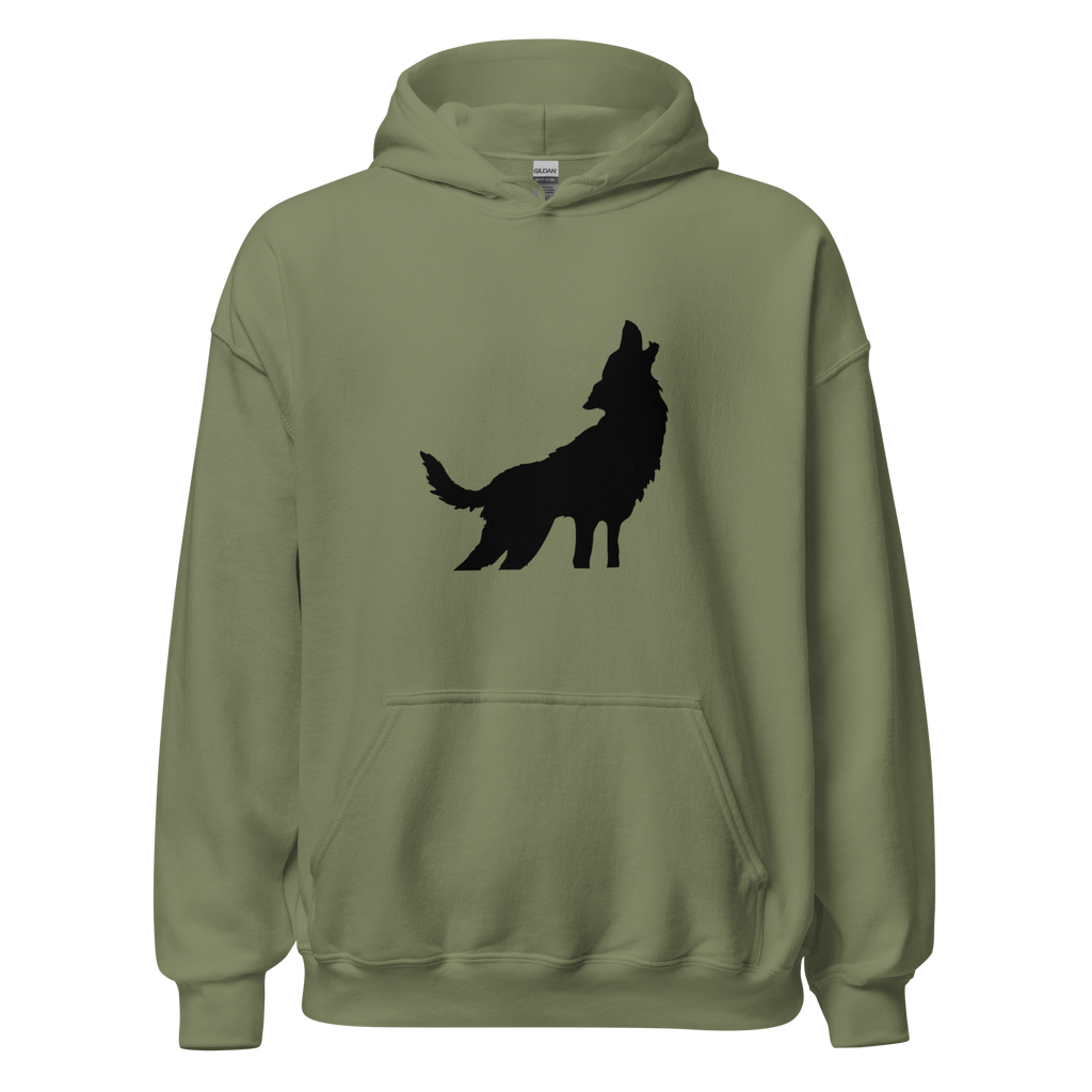 Howling Wolf Hoodie - Military Green