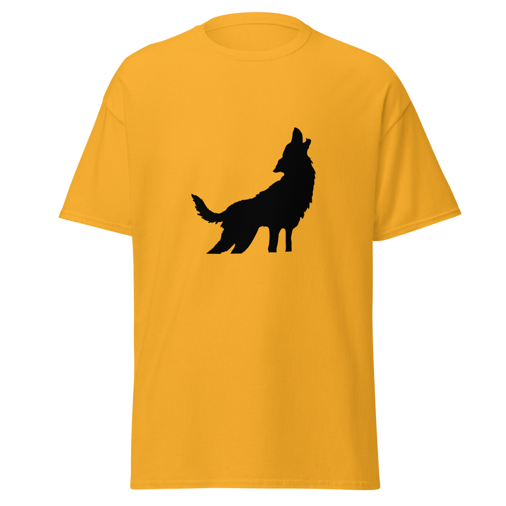 Howling Wolf T Shirt - Gold