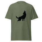Howling Wolf T Shirt - Military Green
