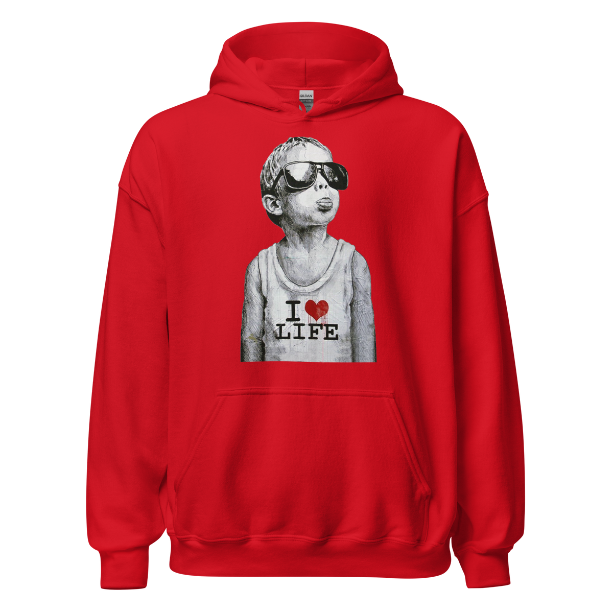 I Love Life Boy Hoodie - Red