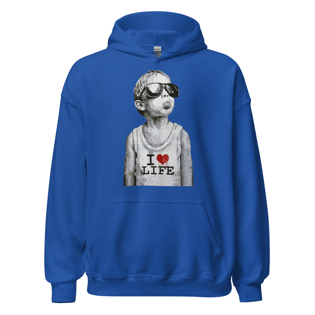 I Love Life Boy Hoodie - Royal Blue
