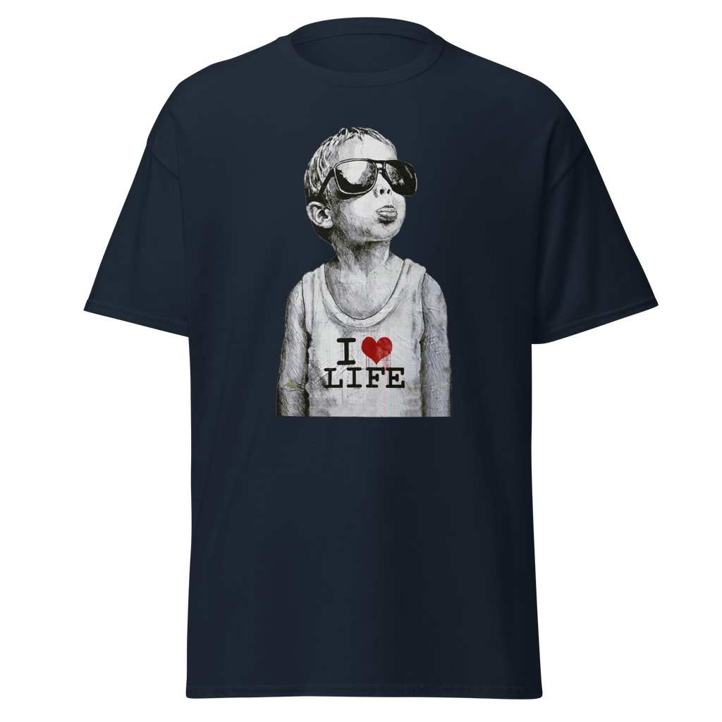 I love life boy T Shirt - Navy Blue
