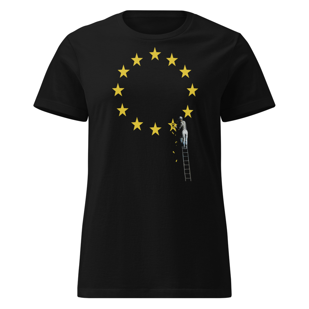 Ladies Brexit EU Flag T Shirt - Black