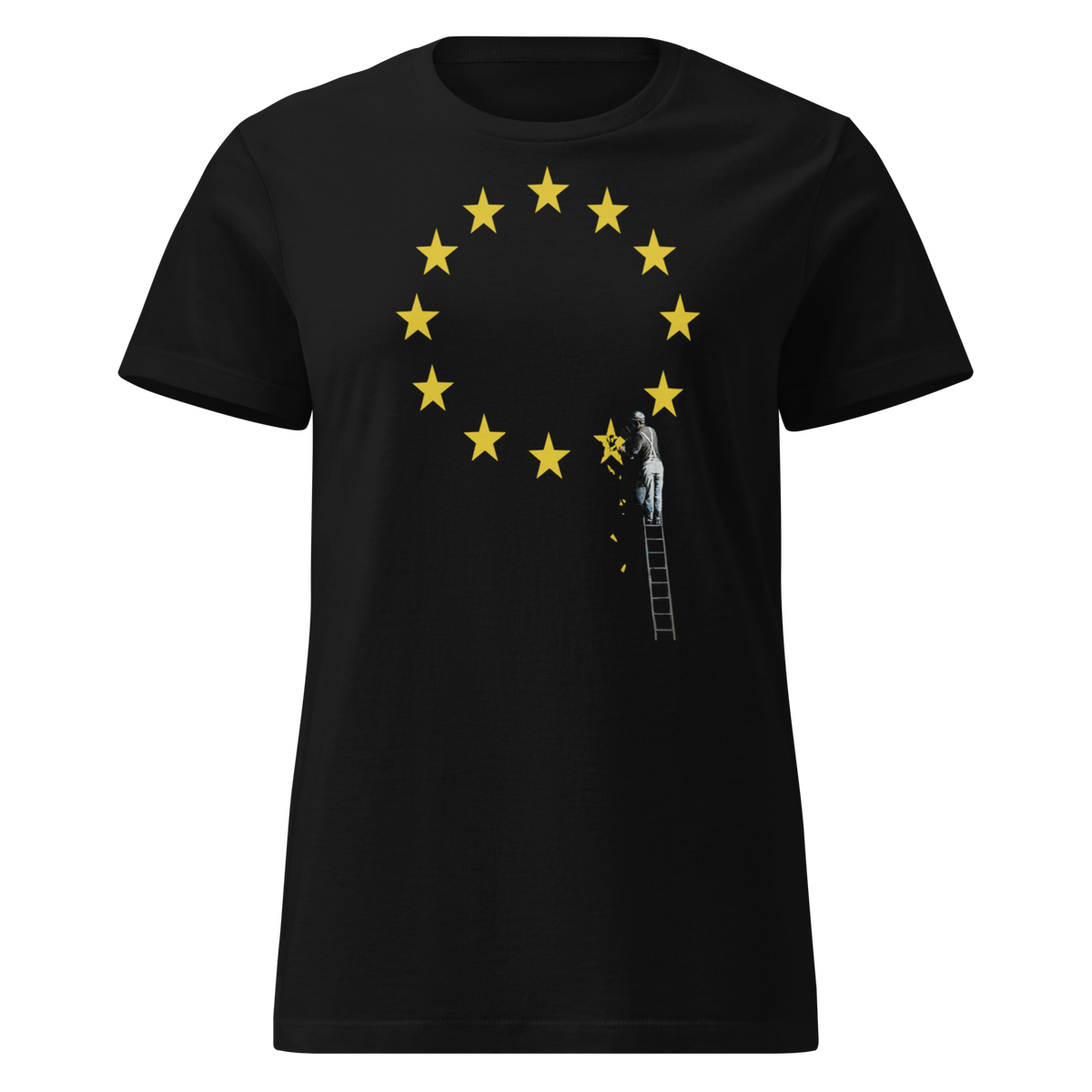 Ladies Brexit EU Flag T Shirt - Black