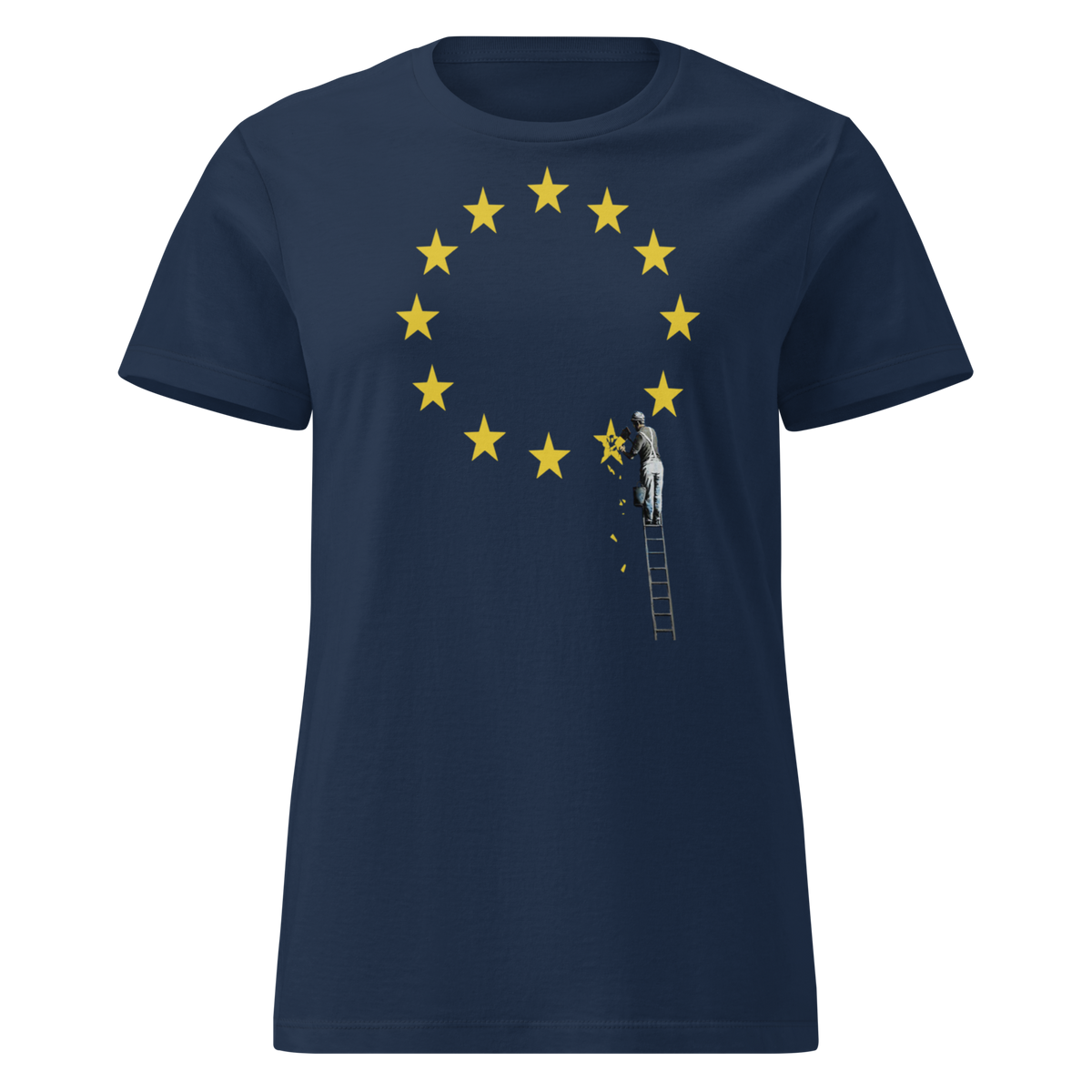Ladies Brexit EU Flag T Shirt - Navy Blue