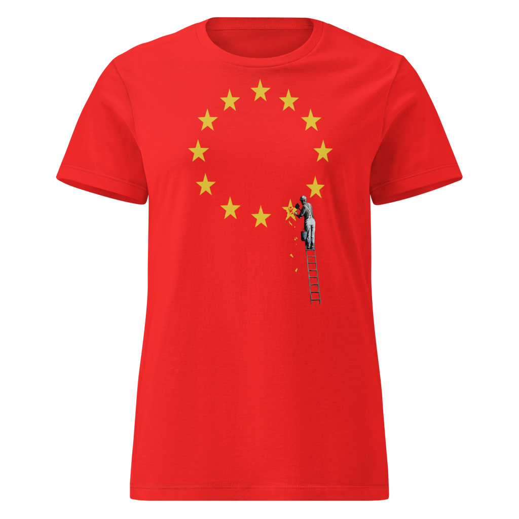 Ladies Brexit EU Flag T Shirt - Red