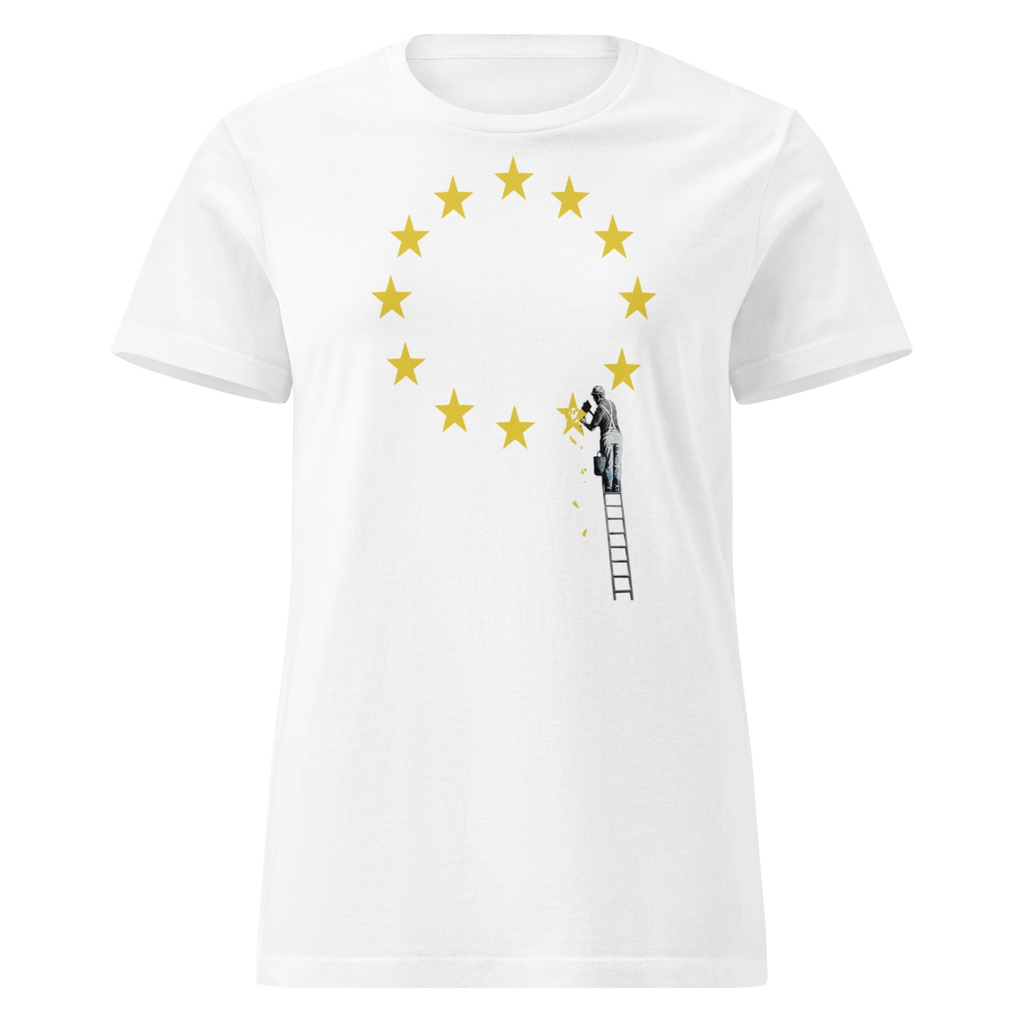 Ladies Brexit EU Flag T Shirt - White