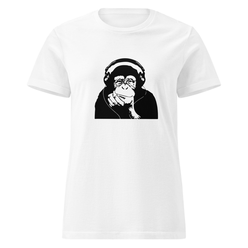 Ladies Headphone Chimp t shirt