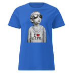 Ladies I love life boy T - Shirt - Royal Blue