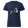 Ladies Mario and Policeman T Shirt - Navy Blue