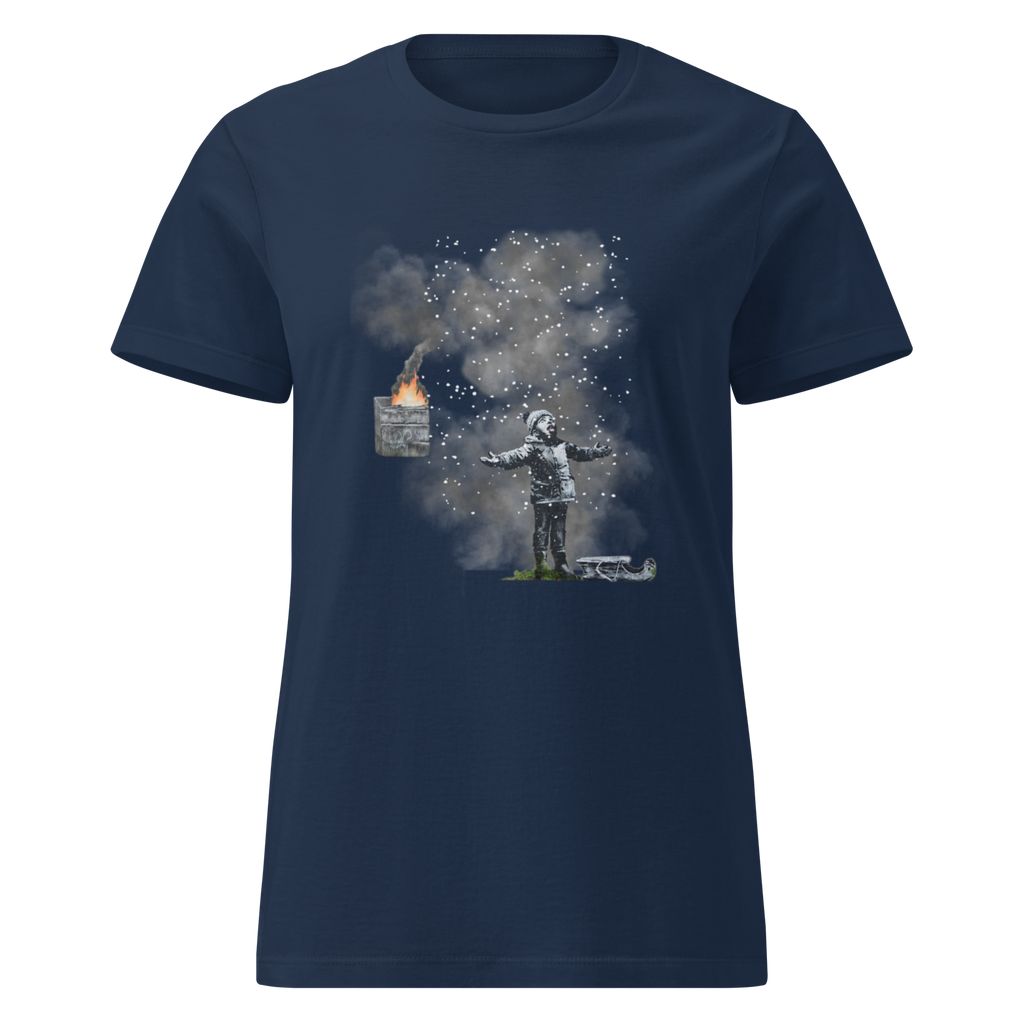 Ladies Port Talbot Seasons Greetings T Shirt - Navy Blue