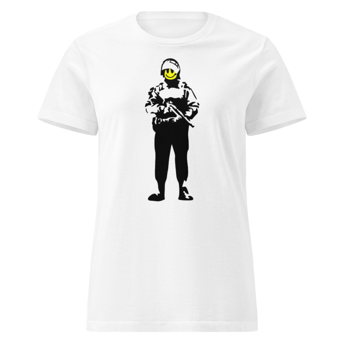 Ladies Smiley Soldier T Shirt - White