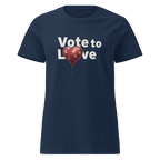 Ladies Vote to Love T - Shirt - Navy Blue