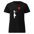 Ladies White Balloon Girl T - Shirt - Black