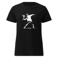 Ladies White Flower Thrower T - Shirt - Black