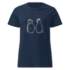 Ladies White War and Peace T - Shirt - Navy Blue