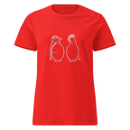 Ladies White War and Peace T - Shirt - Red